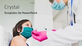  Presentation with injection - Colorful slide set enhanced with little-cute-child-with-mask backdrop and a light gray colored foreground