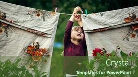  Presentation with funny - Presentation design having little-cute-funny-girl background and a tawny brown colored foreground