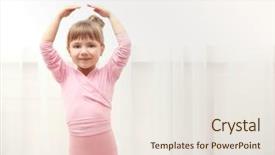  Presentation with pink - Audience pleasing PPT theme consisting of little cute girl in pink backdrop and a sky blue colored foreground