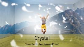  Presentation with cute - Audience pleasing theme consisting of little-cute-girl-jumping-high backdrop and a  colored foreground