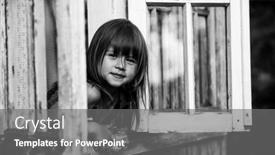  Presentation with country photo - Theme enhanced with little-cute-girl-looks-out background and a gray colored foreground