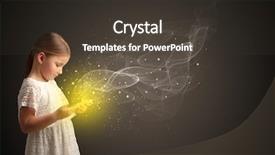  Presentation with sparkling - Amazing theme having little cute girl playing backdrop and a dark gray colored foreground