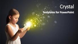  Presentation with sparkling - Cool new presentation design with little cute girl playing backdrop and a  colored foreground