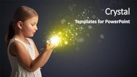  Presentation with sparkling - Slides featuring little cute girl playing background and a  colored foreground