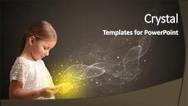 Presentation with sparkling - Beautiful slide set featuring little cute girl playing backdrop and a  colored foreground