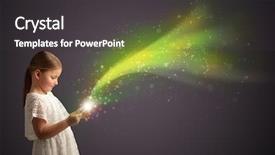  Presentation with sparkling - PPT layouts featuring little cute girl playing background and a dark gray colored foreground