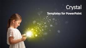  Presentation with sparkling - Audience pleasing presentation theme consisting of little cute girl playing backdrop and a dark gray colored foreground