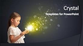  Presentation with sparkling - Presentation with little cute girl playing background and a dark gray colored foreground