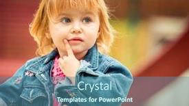  Presentation with playground - PPT layouts consisting of little cute girl playing at the playground in autumn background and a ocean colored foreground