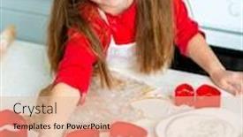  Presentation with baking cookies - Beautiful slides featuring little cute girl puts on baking cookies backdrop and a lemonade colored foreground