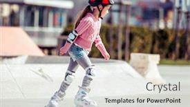  Presentation with bike - PPT layouts consisting of little-cute-girl-riding background and a light gray colored foreground