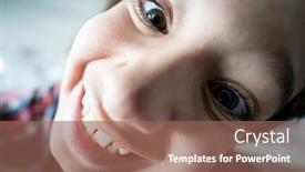  Presentation with cute - Colorful PPT theme enhanced with little-cute-kid-close-up backdrop and a violet colored foreground