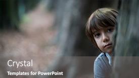  Presentation with oak tree - PPT theme with little-cute-kid-in-oak background and a gray colored foreground