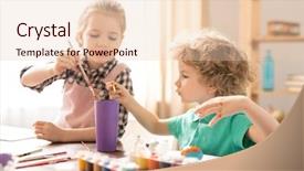  Presentation with siblings - Presentation design consisting of two little cute siblings background and a lemonade colored foreground