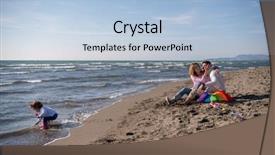  Presentation with making soap - Slide deck with little daughter having fun making background and a light blue colored foreground