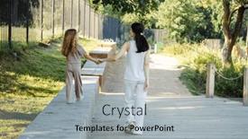  Presentation with walk - PPT theme with little-daughter-holds-her-mother background and a light gray colored foreground