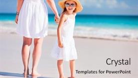  Presentation with daughter - Colorful theme enhanced with little daughter on summer beach backdrop and a lemonade colored foreground