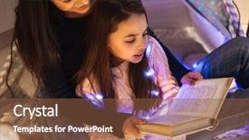  Presentation with childrens - Presentation with little daughter playing inside childrens background and a tawny brown colored foreground