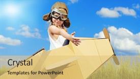  Presentation with imagination - Presentation featuring little dreamer girl playing background and a yellow colored foreground