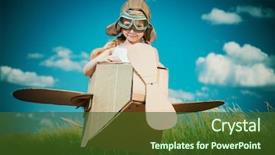  Presentation with imagination - PPT layouts with little dreamer girl playing background and a tawny brown colored foreground