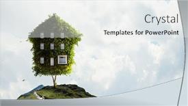  Presentation with eco - PPT theme with little-eco-house background and a white colored foreground
