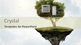  Presentation with eco - Cool new presentation theme with little-eco-house backdrop and a yellow colored foreground