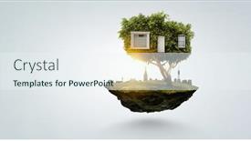  Presentation with eco - Slide set with little-eco-house background and a sky blue colored foreground