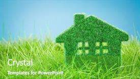  Presentation with eco - Theme having little eco house background and a  colored foreground