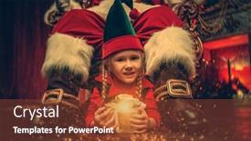  Presentation with christmas elf - Beautiful PPT layouts featuring little-elf-girl-lies backdrop and a tawny brown colored foreground