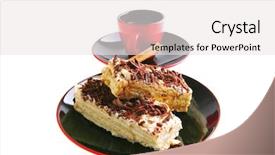  Presentation with cup cake - Amazing slides having little espresso coffee cup and chocolate cake backdrop and a white colored foreground