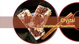  Presentation with cup cake - Presentation theme enhanced with little espresso coffee cup and chocolate cake background and a tawny brown colored foreground