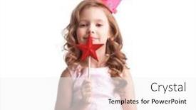  Presentation with magic wand - PPT theme consisting of little-fairy-girl-in-halloween and a white colored foreground