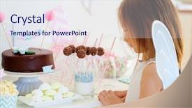  Presentation with fairy - Slides consisting of little fairy girl with wings background and a  colored foreground