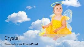  Presentation with fairy and dragons - Theme consisting of little fairy in yellow dress background and a  colored foreground