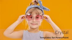  Presentation with old style - PPT theme enhanced with little-fashion-girl-a-cute background and a yellow colored foreground