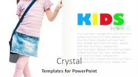  Presentation with fashion - Colorful slide set enhanced with little-fashion-girl-behind backdrop and a white colored foreground