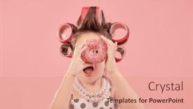  Presentation with party - Presentation design featuring little-fashionista-girl-dresses-up background and a  colored foreground