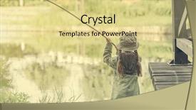  Presentation with fisher - Audience pleasing slide deck consisting of little fisher girl and a river background backdrop and a blonde colored foreground