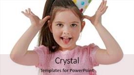  Presentation with pink birthday - Amazing slides having little funny girl in birthday backdrop and a coral colored foreground