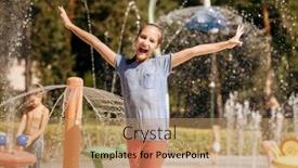  Presentation with playground - Colorful presentation theme enhanced with little-funny-girl-in-splashes backdrop and a coral colored foreground