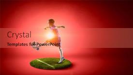  Presentation with champion - PPT theme having little-future-champion-mixed-media background and a coral colored foreground