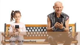  Presentation with punk - Colorful theme enhanced with little-girl-and-a-punk backdrop and a coral colored foreground