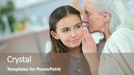  Presentation with grandma - Amazing slides having eavesdropping - little girl and grandma whispering backdrop and a violet colored foreground