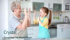  Presentation with cookies - Theme featuring little girl and her grandmother background and a  colored foreground