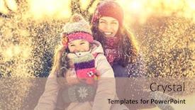  Presentation with outdoors - Audience pleasing PPT layouts consisting of little-girl-and-her-mother backdrop and a coral colored foreground