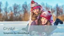  Presentation with outdoors - PPT theme enhanced with little-girl-and-her-mother background and a light blue colored foreground