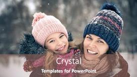  Presentation with outdoors - Beautiful PPT theme featuring little-girl-and-her-mother backdrop and a coral colored foreground