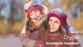  Presentation with outdoors - Slides enhanced with little-girl-and-her-mother background and a tawny brown colored foreground