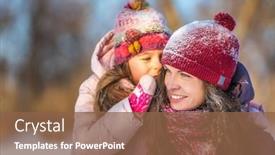  Presentation with outdoors - Slides consisting of little-girl-and-her-mother background and a tawny brown colored foreground