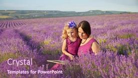  Presentation with family reading - Slides featuring little-girl-and-mother background and a violet colored foreground